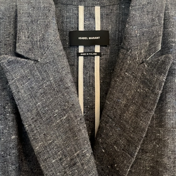 Isabel Marant linen silk double breasted blazer blue FR size 36 - Picture 2 of 7